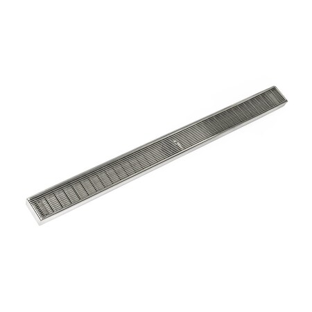 Infinity Drain 42" FX Series Complete Kit with Wedge Wire Grate in Satin Stainless FXAS_6542_SS